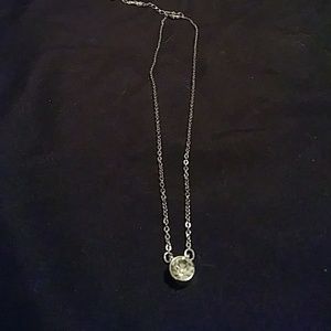 Silver crystal necklace